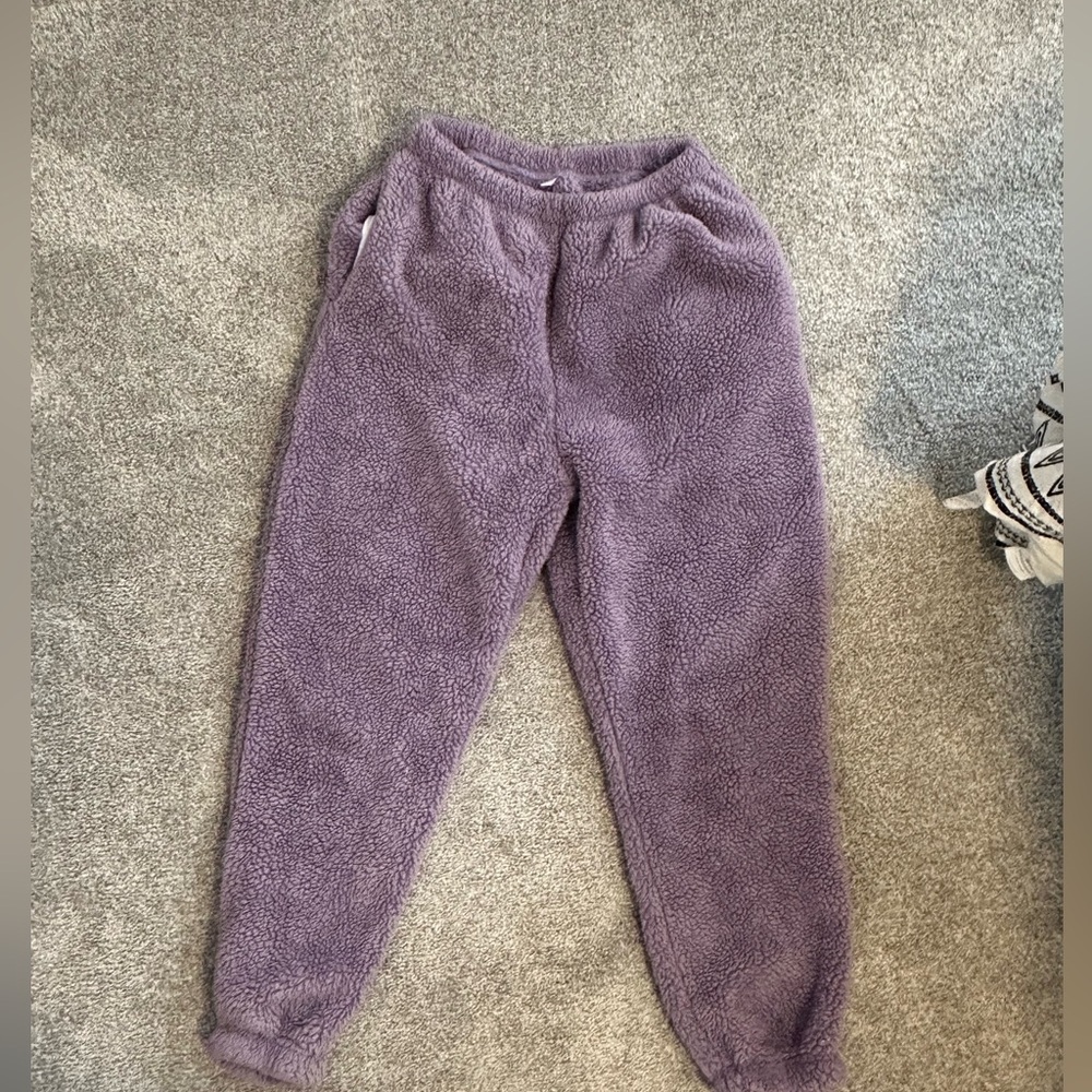 Purple Sherpa pajama pants - L